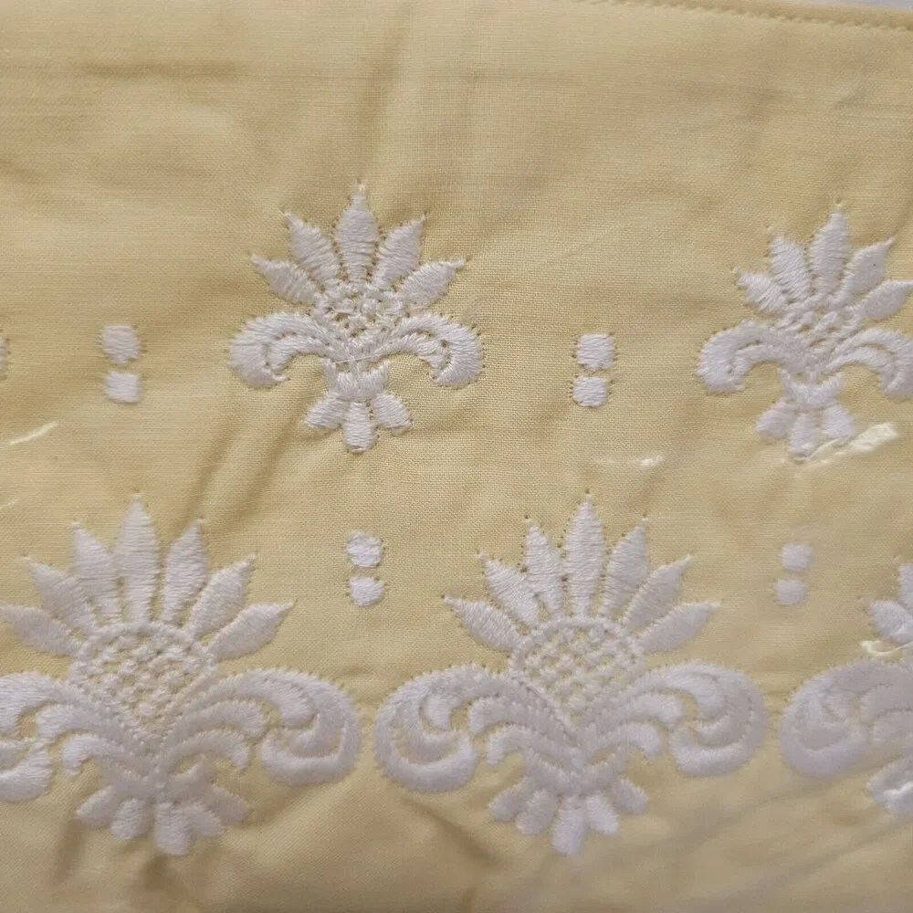 Vintage Wamsutta Lustercale Crowning Touch Butter Yellow Flat Sheet 90x120 New